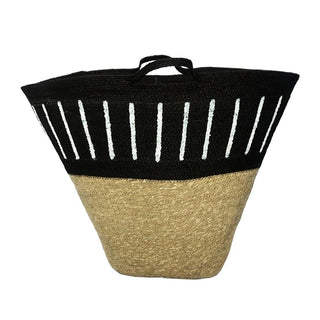 Seagrass Bag - Top Stripe Black & White