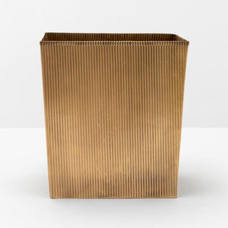 Redon Wastebasket, Antique Brass